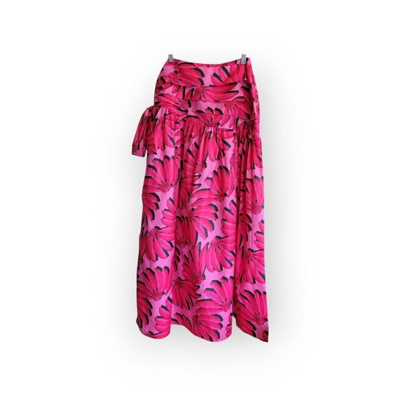 Fuchsia Red Banana Print Maxi Skirt HT360 Collective Nordstrom Size XS Summer - Picture 5 of 11